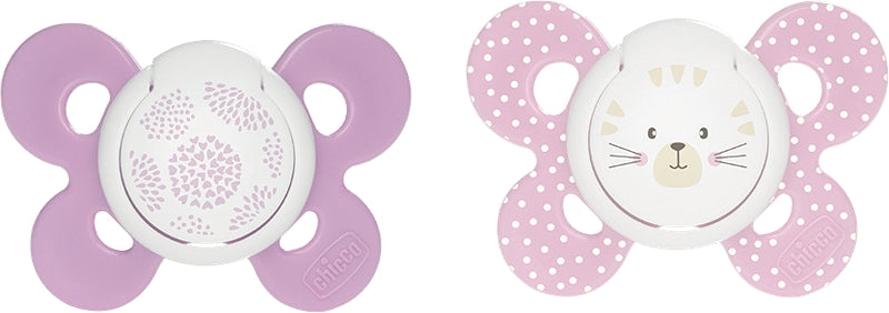 Chicco Sucette fille Physio Comfort 6-16m - Points-Chat 2 pcs