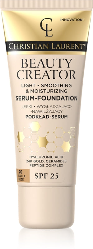 Christian Laurent Beauty Creator light hydrating foundation SPF 25 color 20 Vanilla Beige 30 ml