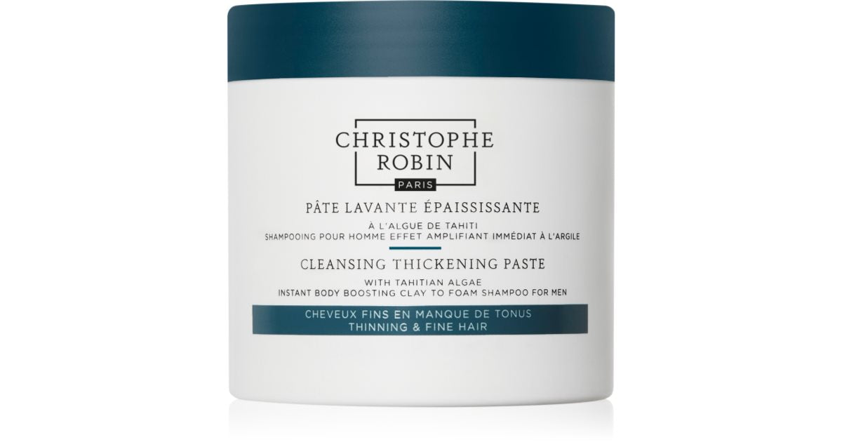 Christophe Robin Pasta limpiadora espesante de algas de Tahití para hombres (250 ml)