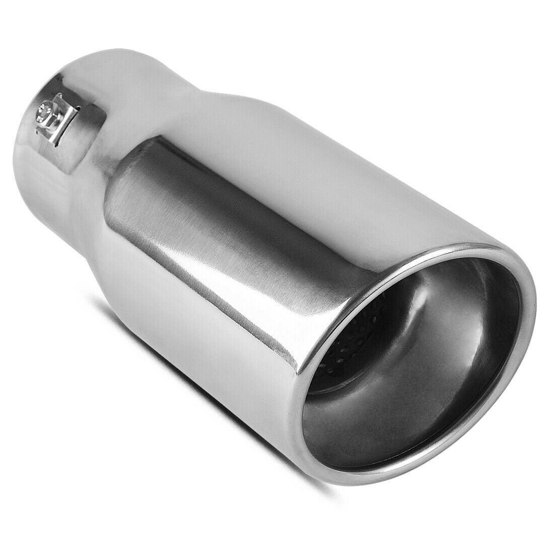 YITAMOTOR® Universal Exhaust Tip 1.5-2.5" Inlet 4" Outlet 9" long Stainless Steel Tailpipe