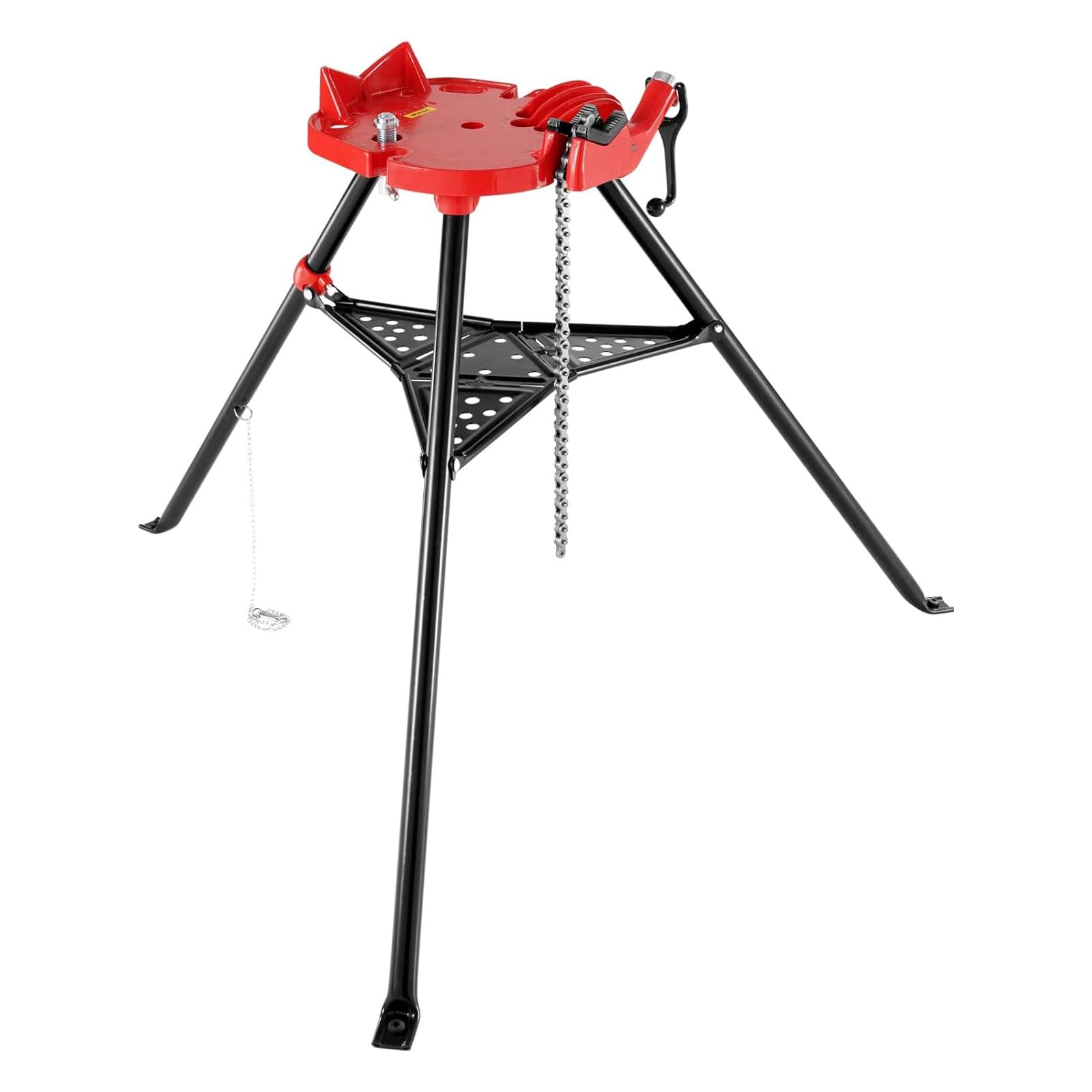 Garvee Chain Vise with Tripod Stand 1-8"-6" Pipe Capacity 1323 lbs Load Hardened Teeth Steel Legs Folding Portable Plumbing Electrical