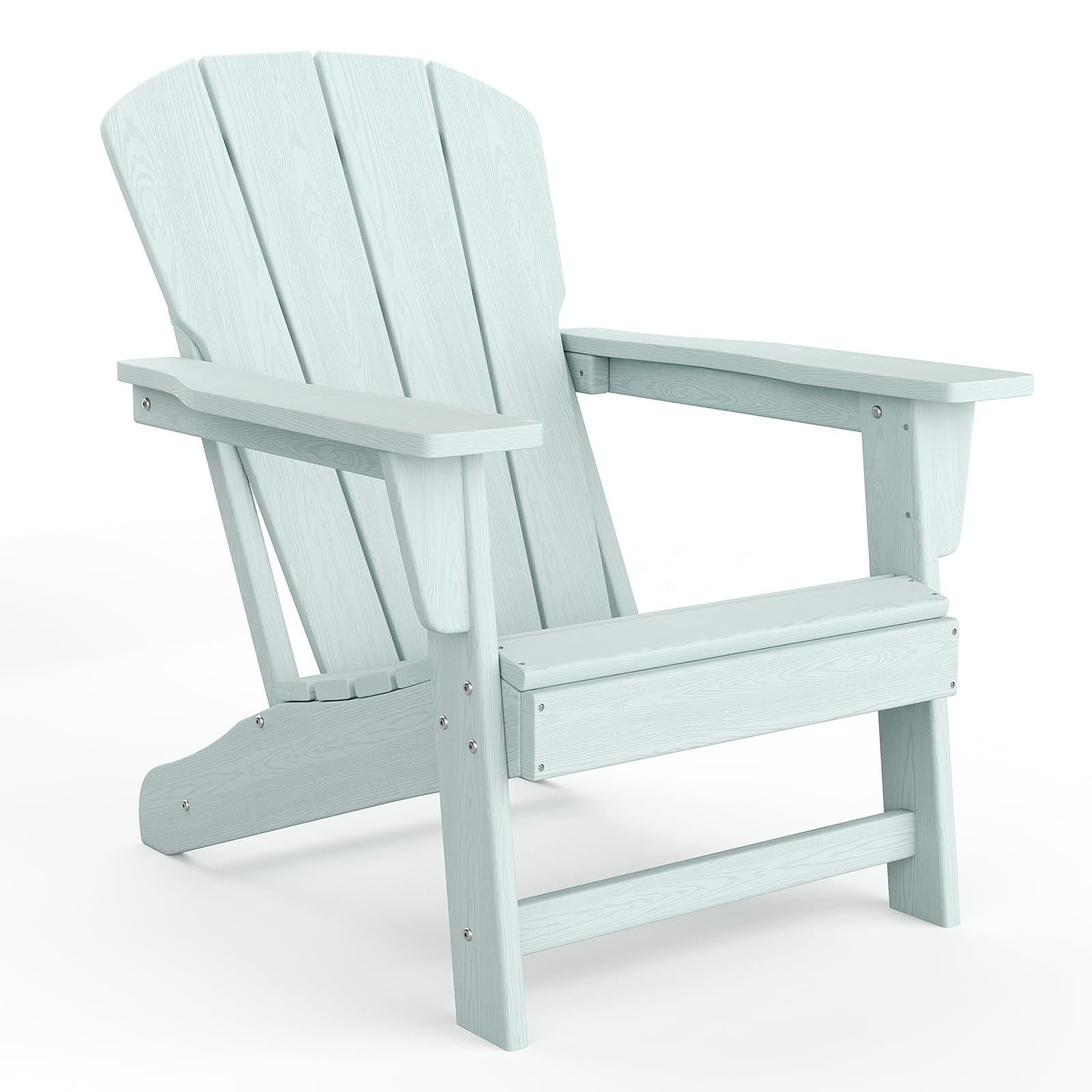 Garvee Outdoor Adirondack Chairs HDPE Plastic Weather-Resistant Fire Pit Chair Wide Armrests Slatted Back Heavy-Duty Light Blue Patio Deck Lawn