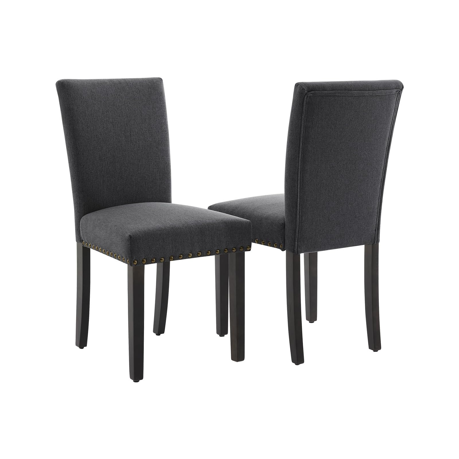 Garvee Upholstered Dining Chairs Set of 2, Fabric Parsons Accent Dining Chair with Nailhead Trim, Solid Wood Legs, Rubber Pad, Modern Kitchen Chairs f