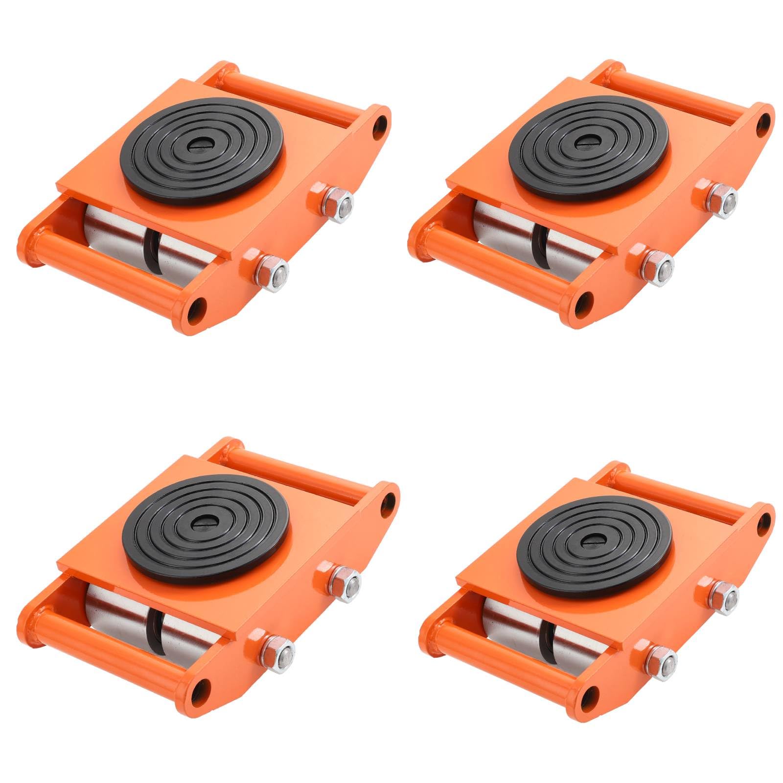 Garvee Heavy Duty Industrial Skate Dolly 12 Ton Load Capacity 360° Swivel Casters Carbon Steel Non-Slip Tray 4 PCs for Factories and Workshops