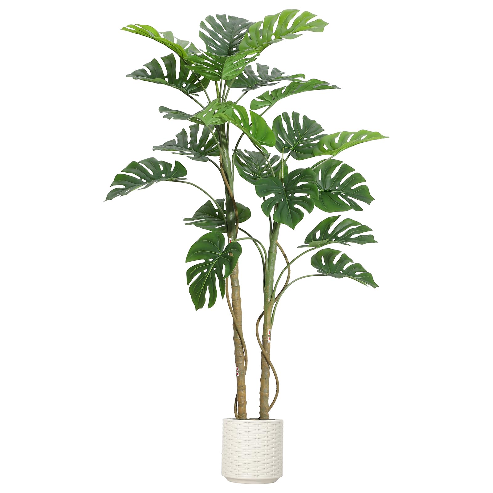 Garvee 5ft Artificial Monstera Deliciosa Plant, Lifelike Fake Tropical Palm Tree with Bendable Stems & Ceramic Pot, Indoor Outdoor UV Resistant for Ho