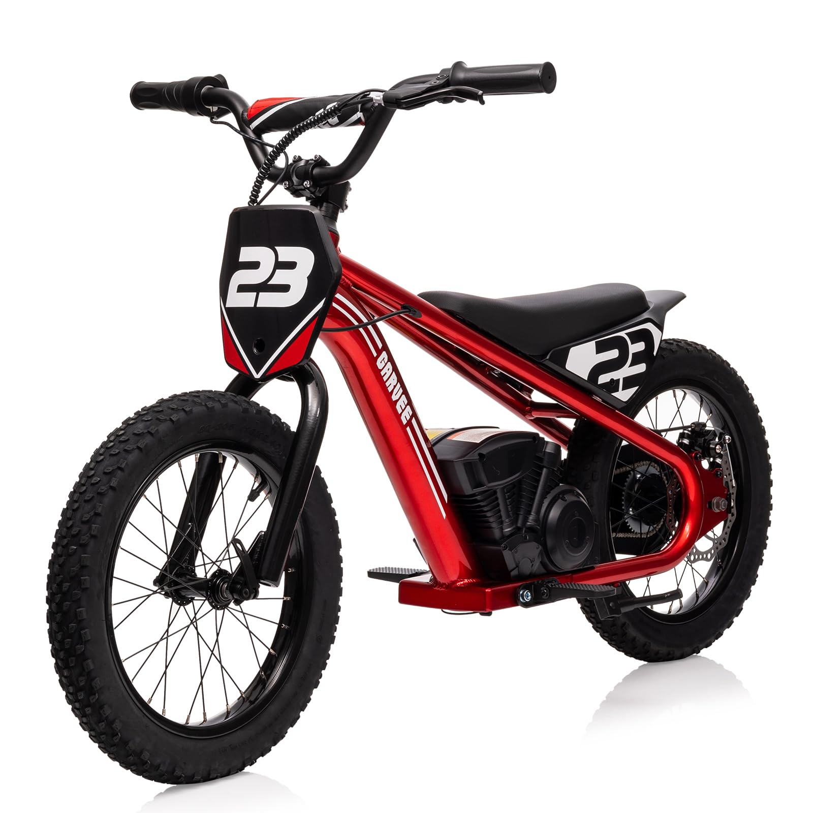 Garvee Electric Dirt Bike for Kids 250W Motor 3-Speed 24V Detachable Battery Aluminum Frame 16IN Off-Road Tires Ages 6-12 Outdoor Riding