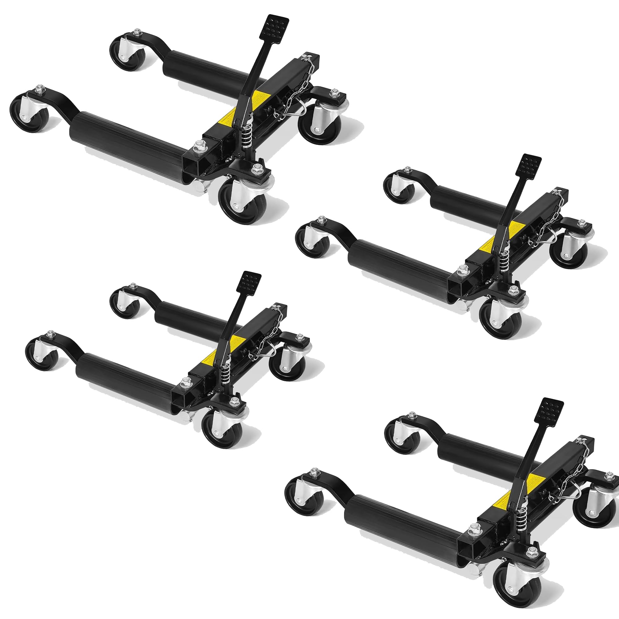 Garvee Car Dolly Jack Set of 2 Hydraulic Wheel Dolly 1500 lbs Capacity Aluminum Alloy Rust-Proof Locking Casters Garage Auto Repair