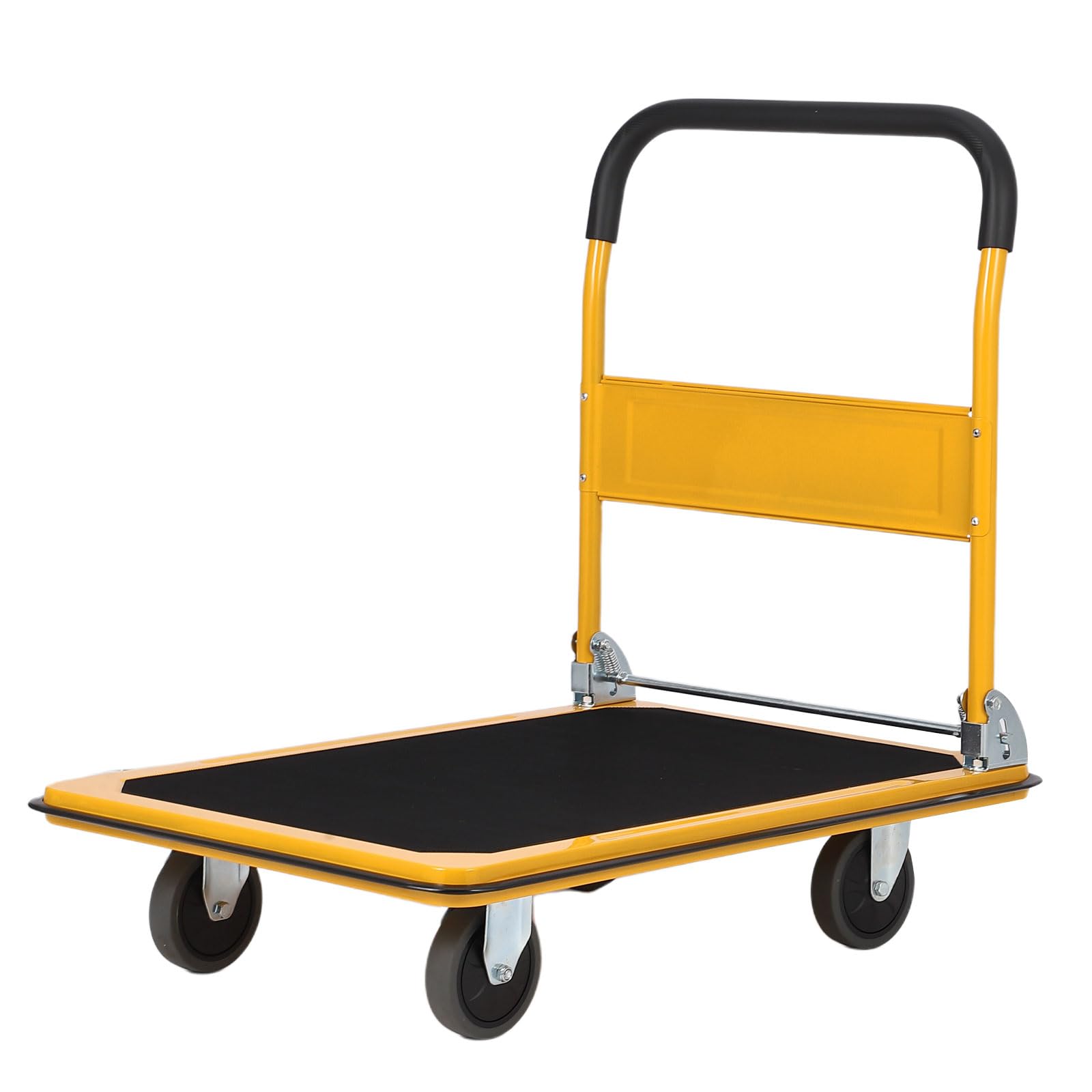 Garvee Platform Truck Cart 880 LBS Foldable Steel Hand Push Cart Dolly with 4" Rubber Wheels Heavy Duty Flat Cart 36"x24" for Home Office Warehouse