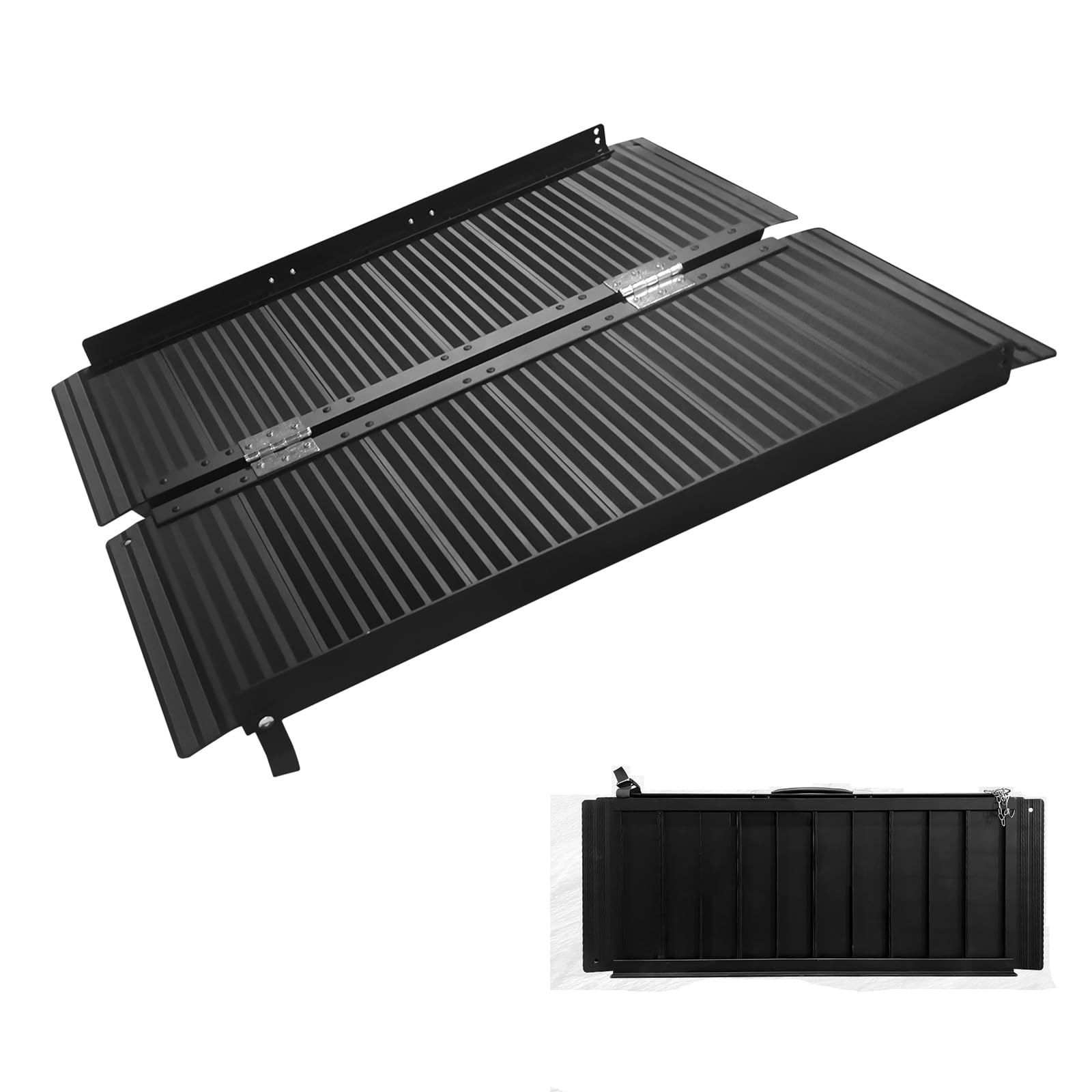 Garvee 3FT Portable Wheelchair Ramp - 800LB Capacity Aluminum Folding w-Non-Slip & Rustproof for Home Doorways-Stairs