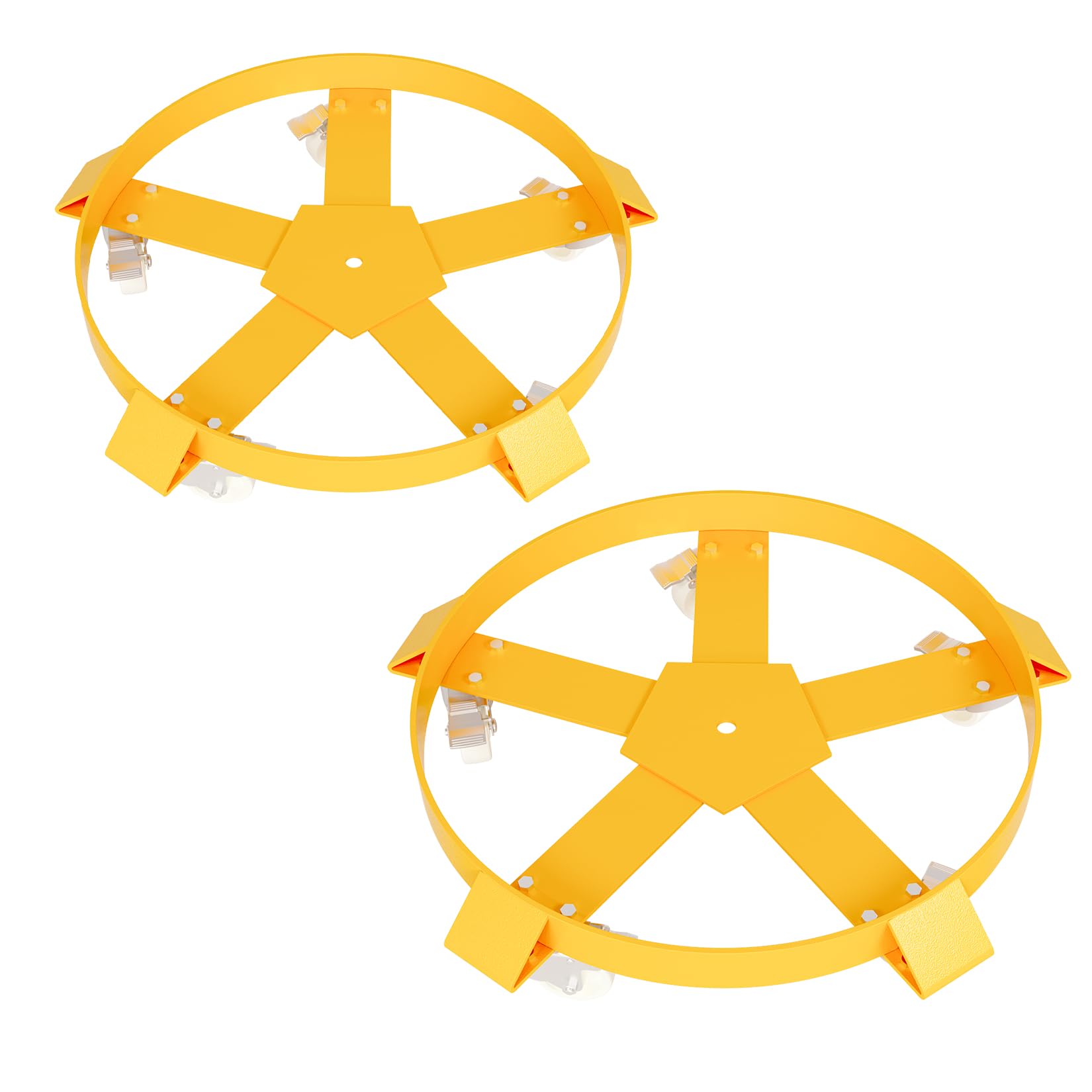 Garvee 55 Gallon Drum Dolly Heavy Duty Steel Frame 5 Swivel Casters Non-Tip 1250 Lbs Capacity Compact Design