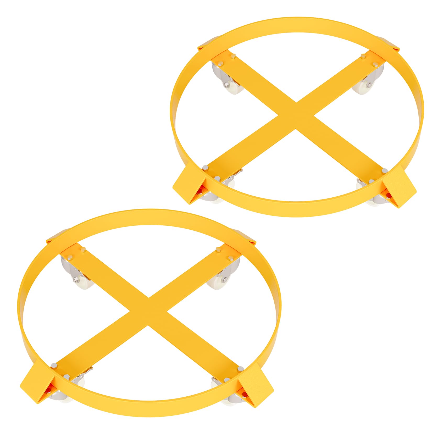 Garvee 55 Gallon Drum Dolly Heavy Duty 1000lb Capacity Steel Frame Anti-Tip Design Swivel Casters Powder Coat Finish for Warehouses