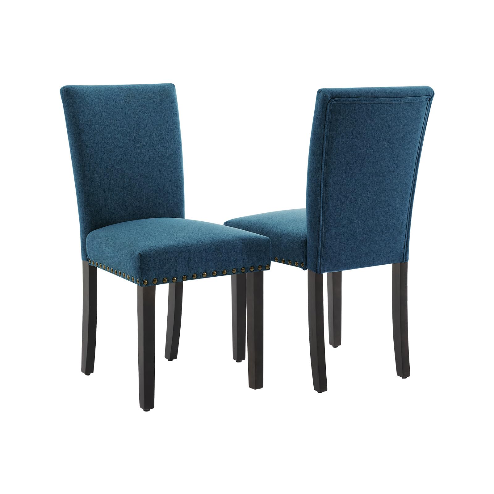 Garvee Upholstered Dining Chairs Set of 2, Fabric Parsons Accent Dining Chair with Nailhead Trim, Solid Wood Legs, Rubber Pad, Modern Kitchen Chairs f