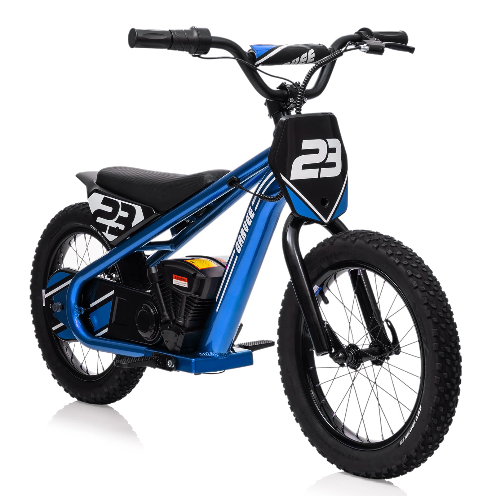 Garvee Kids Electric Balance Bike 250W Motor 3-Speed Aluminum Frame 16" Off-Road Tires Detachable Battery Outdoor Adventure