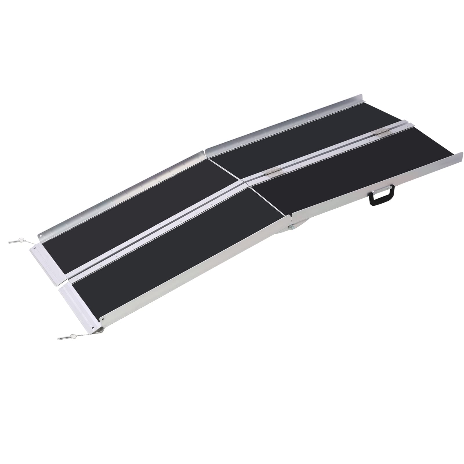 GARVEE 800LBS Aluminum Wheelchair Ramp - Foldable w-Non-Skid Surface, Adjustable 4"-18" Height for Steps-Doorways (Lightweight Portable)  Key Improvem