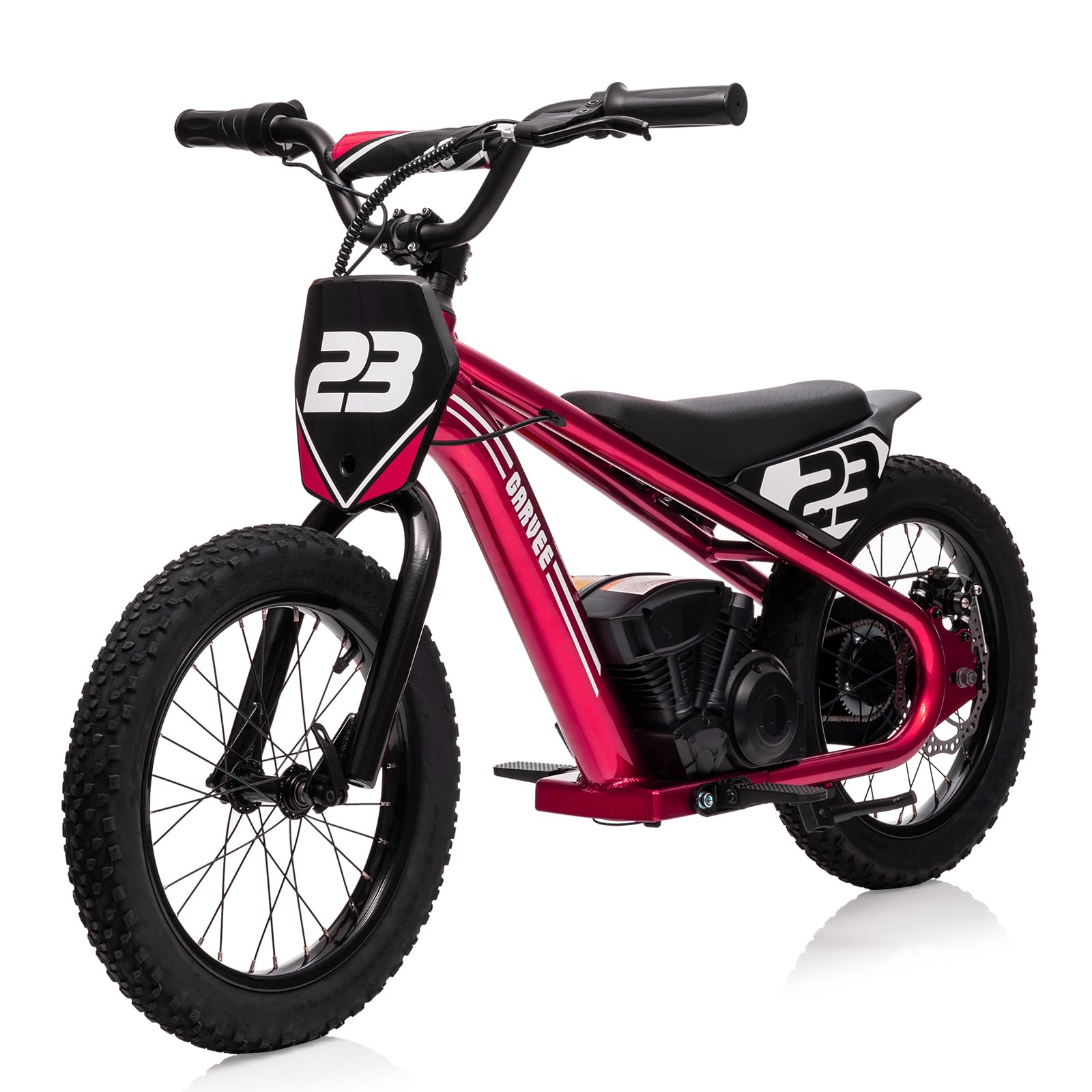 Garvee 16 Inch Kids Electric Balance Bike 250W Motor 3 Speed Settings Aluminum Frame Detachable Battery Off-Road Tires for Ages 6-12 Outdoor Adventure