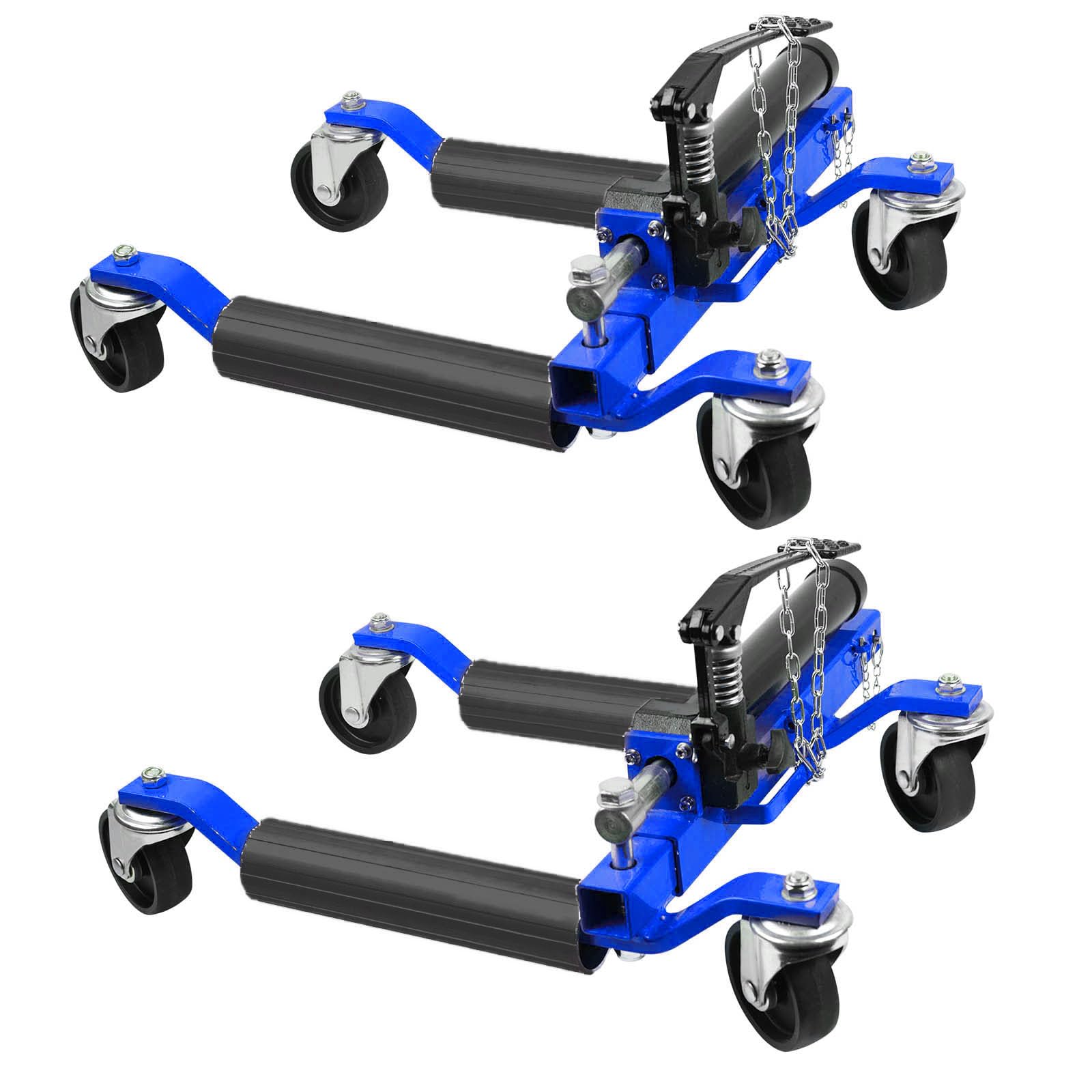 Garvee 1500Lbs Car Wheel Dolly Set 2-Pack – Hydraulic Tire Jack for Truck, RV & Trailer Positioning Blue