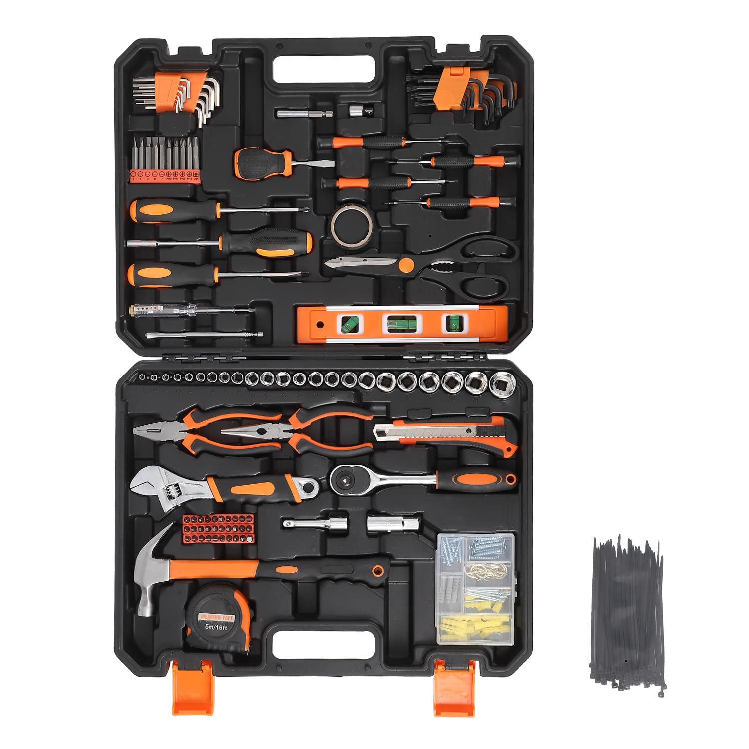 Garvee 247PCS Household Tool Set with Storage Case, 247 Essential Tools, Soft-Grip Handles, Premium Steel, Dirt-Resistant Case, Portable, Home Repair
