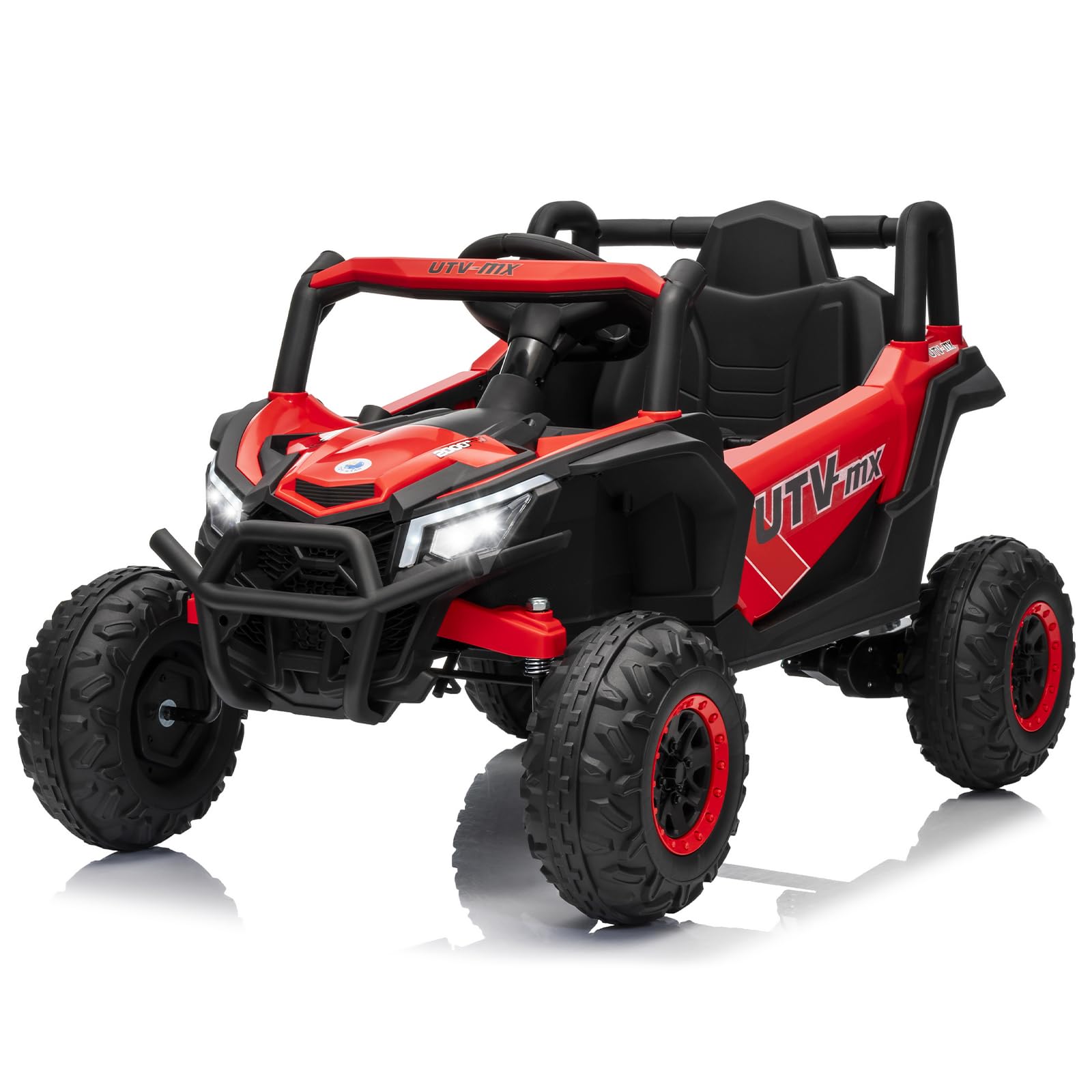 Garvee 12V UTV Buggy Electric Ride-on Car for Kids with 4WD-2WD Switch, 4 Shock Absorbers, EVA Tires, Lockable Doors, Parental Remote Control, Outdoor