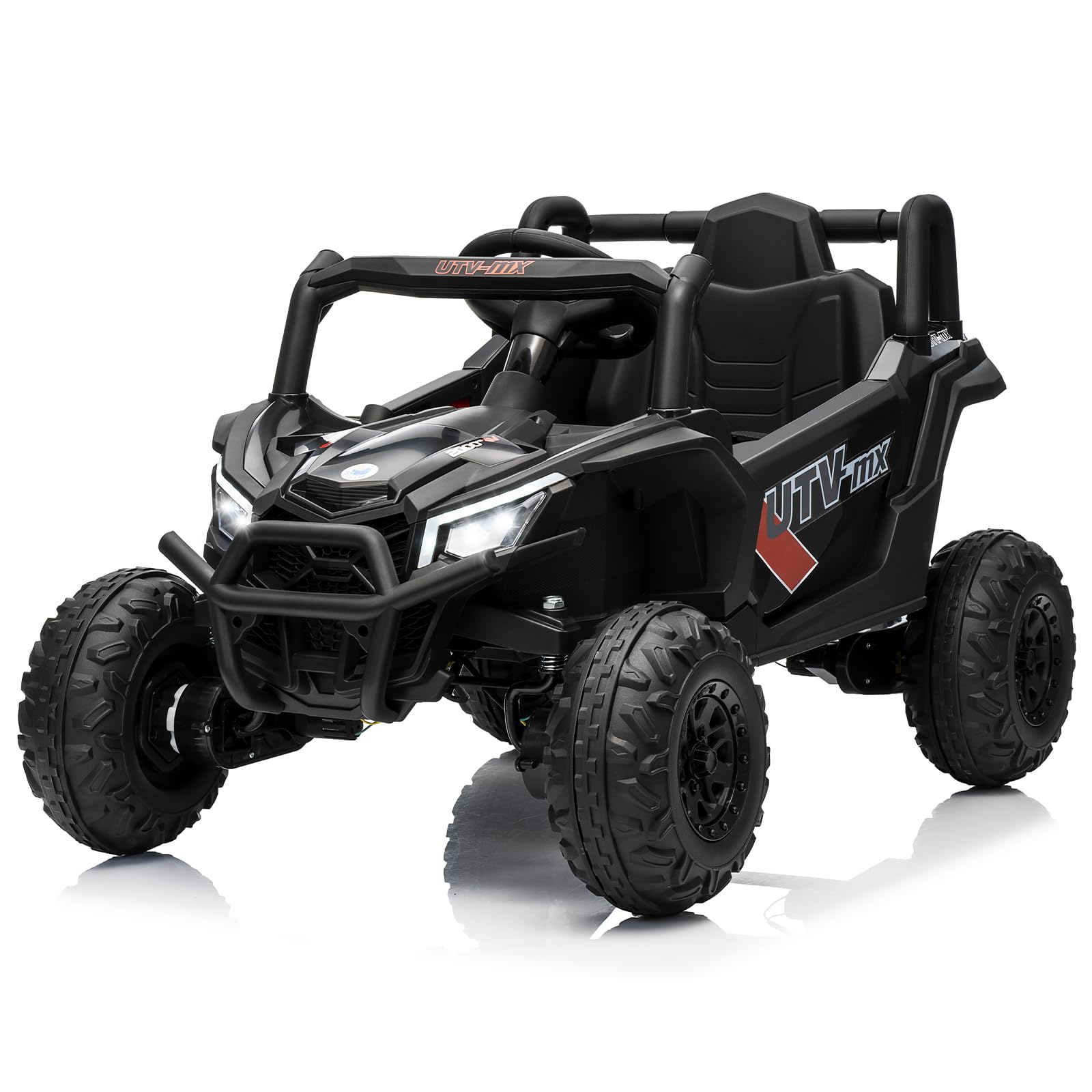 Garvee 12V UTV Buggy Electric Ride-on Car for Kids with 4WD-2WD Switch, LED Lights, EVA Tires, Parental Remote Control, Off-Road Fun