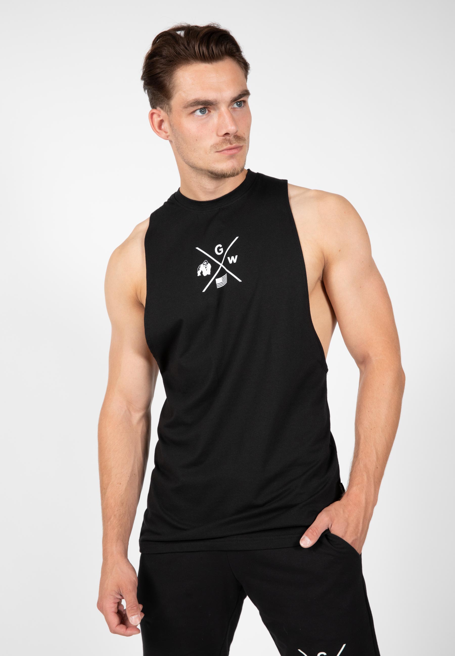 Cisco Drop Armhole Tank Top - Black-White - S