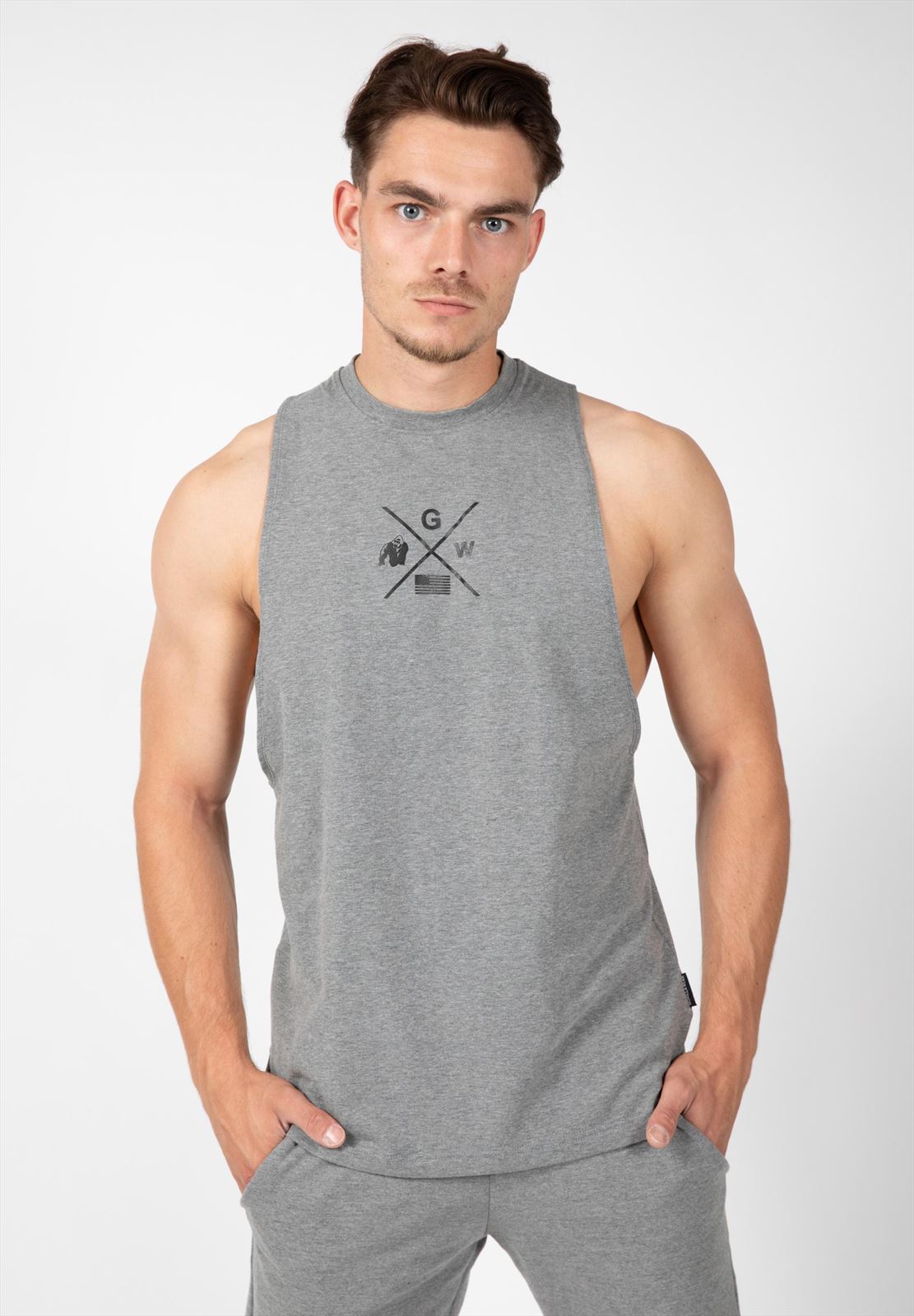 Cisco Drop Armhole Tank Top - Gray-Black - S