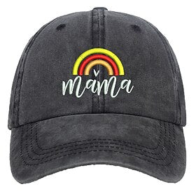 Herre Baseball kasket Solhat Trucker Hat Sort Rød Bomuld Broderi Mode Afslappet Gade Daglig Regnbue Bogstaver Justérbar Solcreme Åndbart