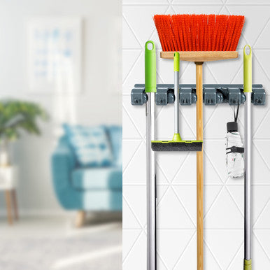 Wall-Mounted Mop and Broom Holder Rack