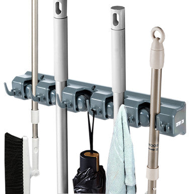 Wall-Mounted Mop and Broom Holder Rack
