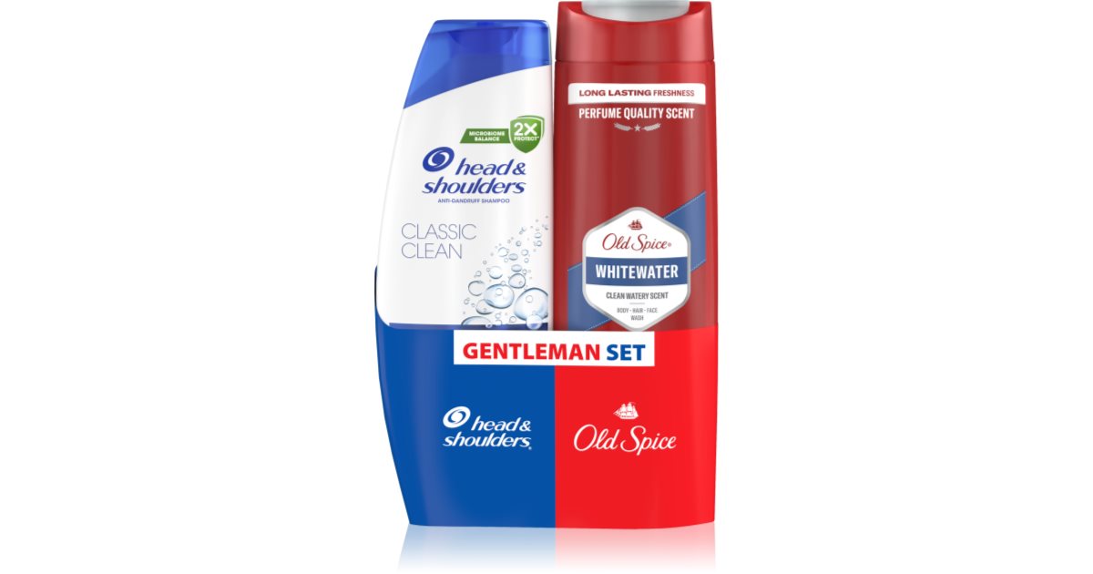Head & Shoulders Clasic Clean + Set de îngrijire a părului și corpului Whitewater pentru bărbați