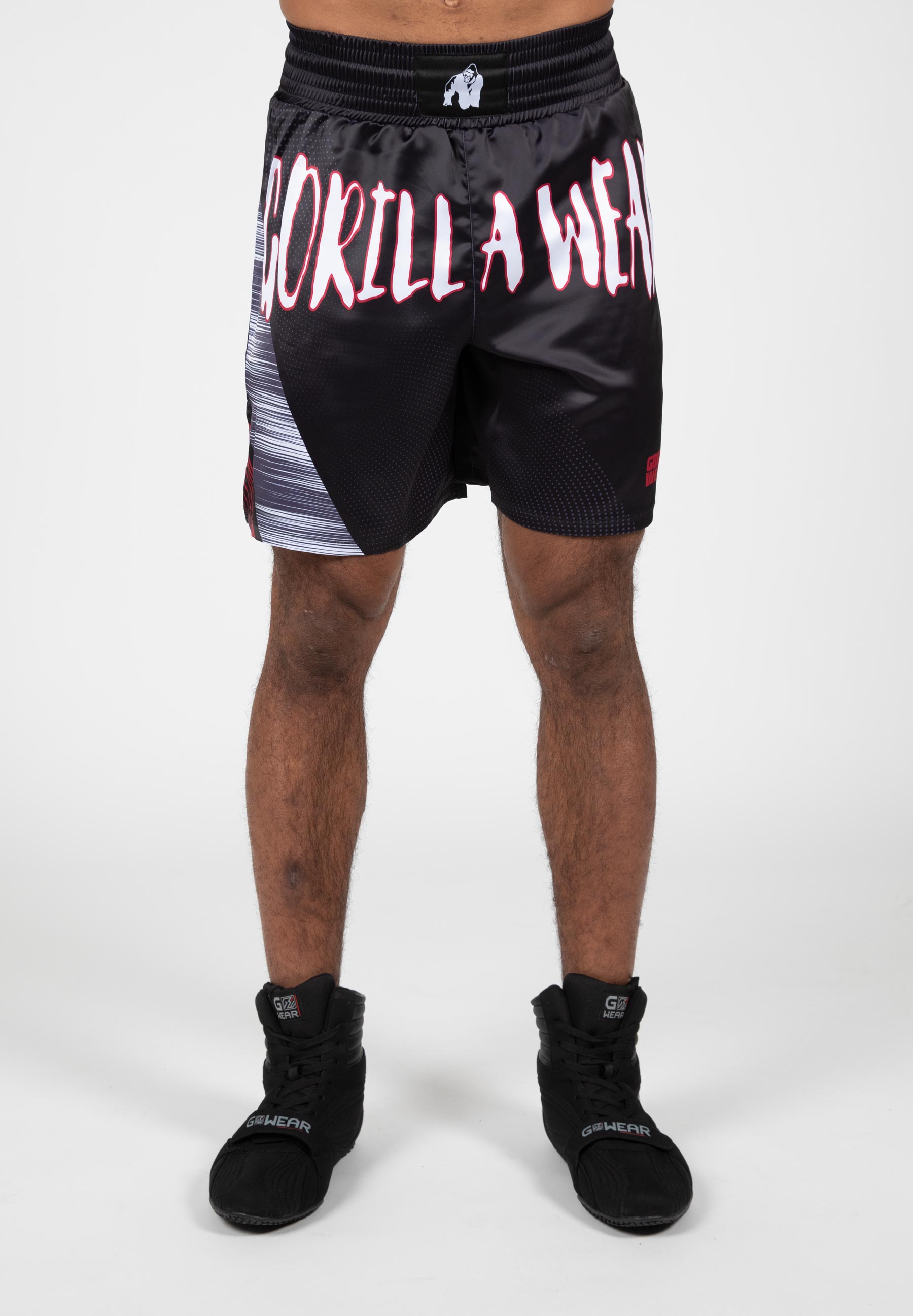 Clayton Boxing Shorts - Black-Red - S