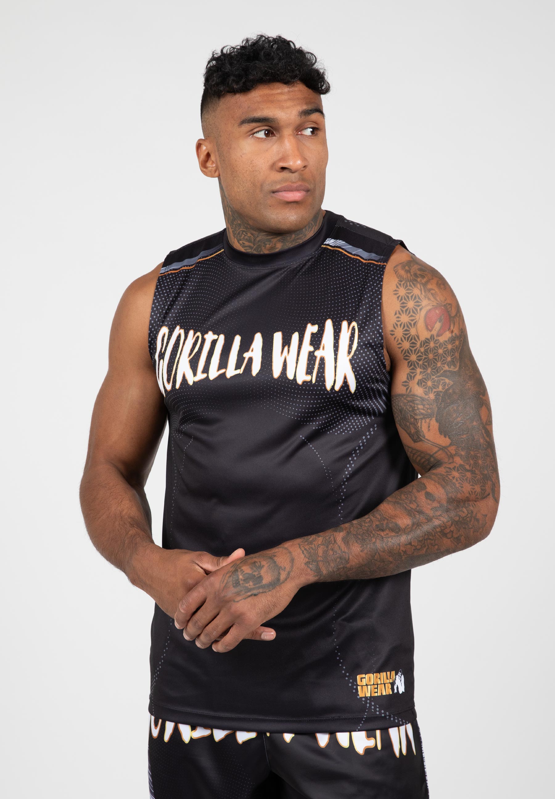 Clayton Tank Top - Black-Gold - L