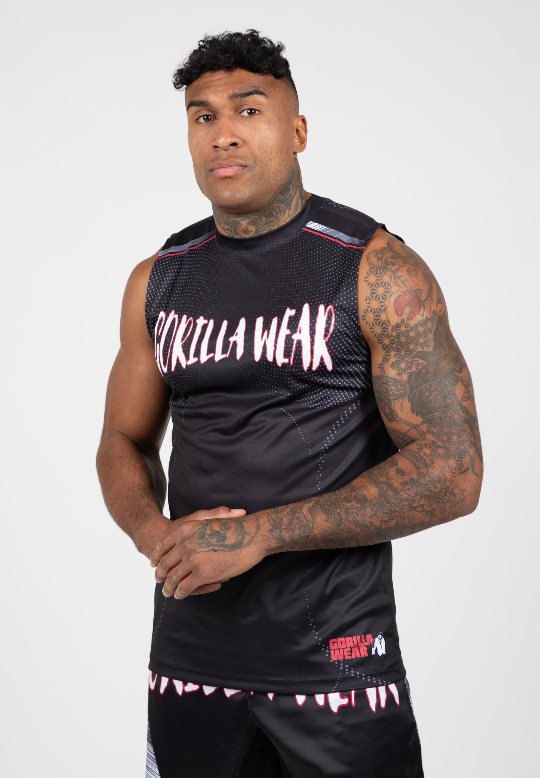 Clayton Tank Top - Black-Red - M