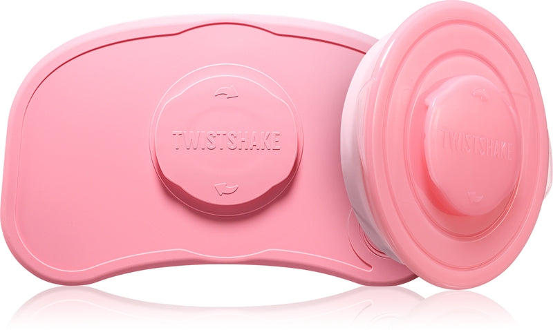 Twistshake Click-Mat Pastellrosa Tablett und Teller 2 Stück