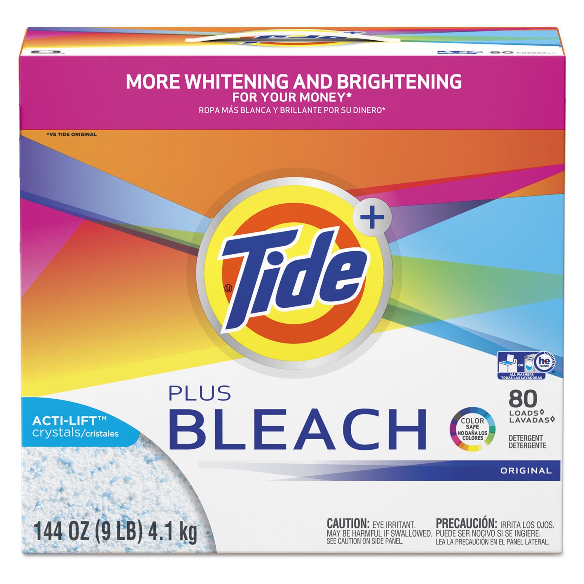 Tide Plus Bleach Powder Laundry Detergent, Original Scent