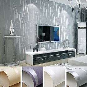 Cool Wallpapers Wall Mural Solid Color White Grey Gold Wallpaper Removable Background Wallpaper Non Woven for Home Decoration Waterproof Material Home Decor 53