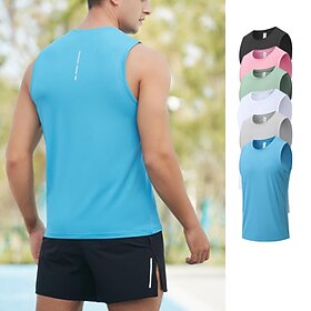 Voor heren Training tanktop Hardlooptanktop Mouwloos Ves - Mouwloos Casual Sportkleding Ademend Sneldrogend Zacht Sportschooltraining Hardlopen Wandelen Sportk