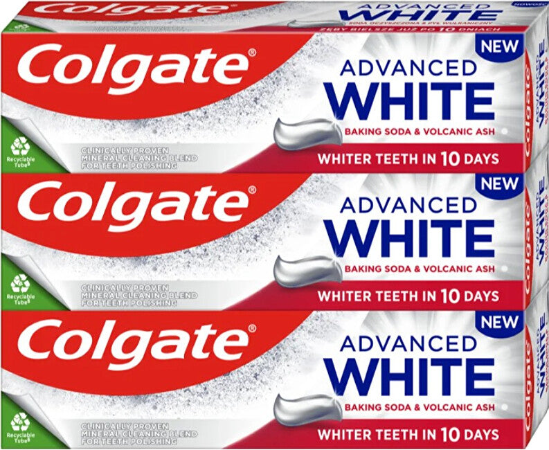 Colgate Advanced White Baking Soda & Volcanic Ash Trio Whitening Tandpasta 3 x 75 ml