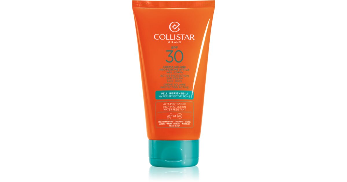Collistar Active Sun Protection Face Body Cream Spf30 Hypersenzitivní pleť 150ml