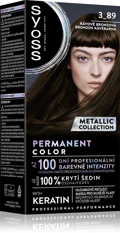 Syoss Color Metallic Collection Permanent Hårfarge Farge 3-89 Bronse Coffee