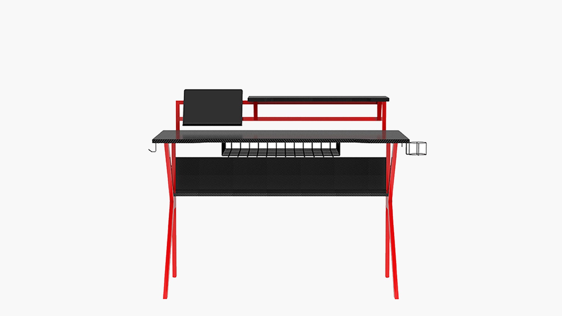 Benzara Compact Gaming Desk Red