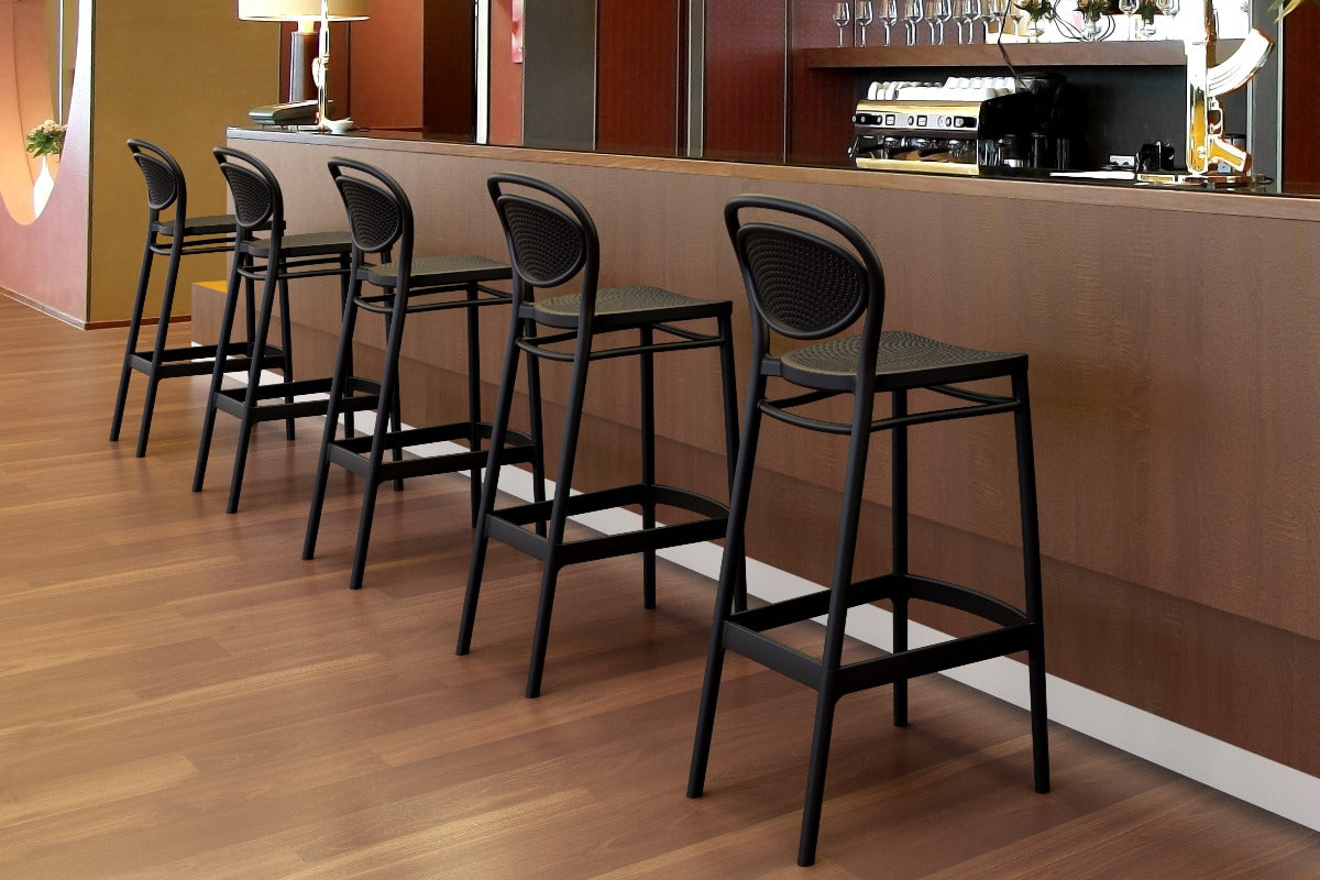 Compamia Sky Marcel Square Bar Set with 2 Barstools Black