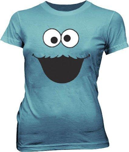 Cookie Monster Face Light Cyan T-shirt - S