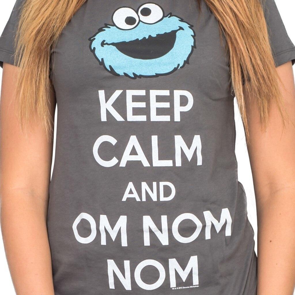 Cookie Monster Keep Calm And Om Nom Nom T-shirt - XL