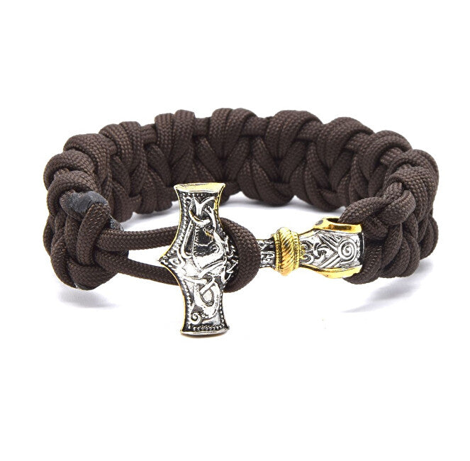 Cordell Thor's Hammer Brown Paracord Bracelet - Mjoelnir