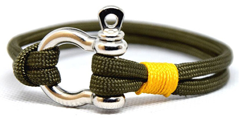 Cordell Fashion Slim N Armband - oliv - gul - Mått: 20 cm