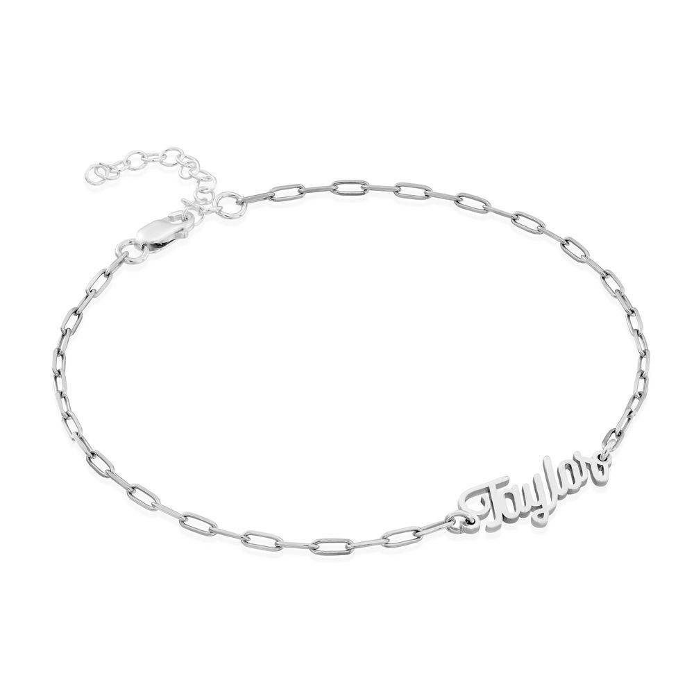 Bracelet-bracelet de cheville chaîne à maillons avec prénom en Argent