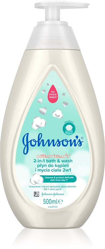 Johnson's® Cottontouch 2-i-1 brusende bade- og rensegel for barn 500 ml