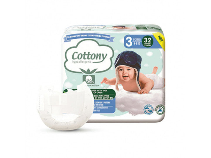 Cottony Babybleer Økologisk Bomuld Str 3 4-9kg 32 bleer
