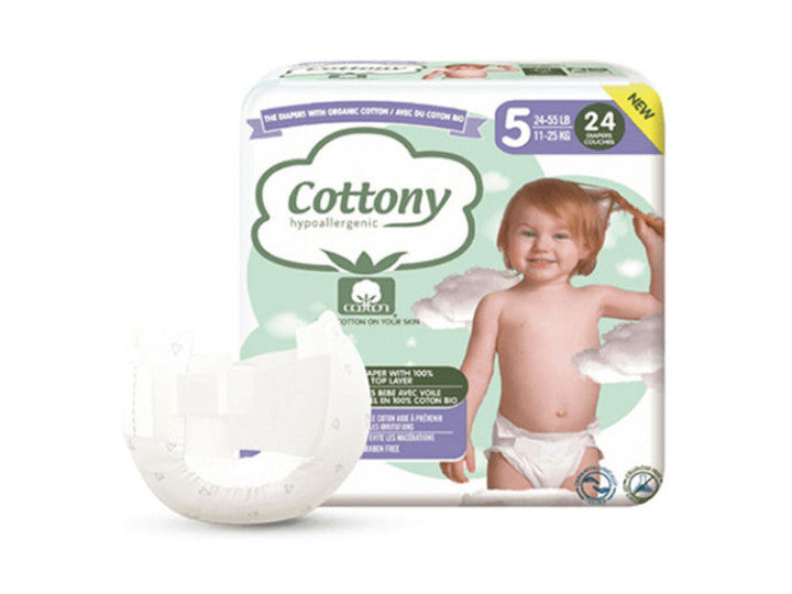 Cottony Økologisk Bomuld Babybleer Str 5 11-25kg 24 bleer
