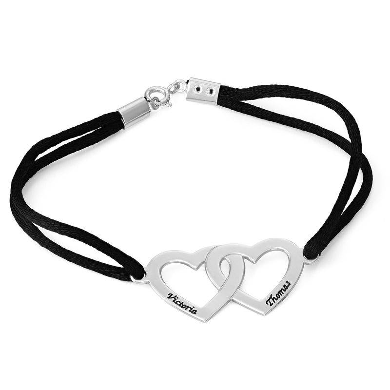 Couples Heart Charm Bracelet in Sterling Silver